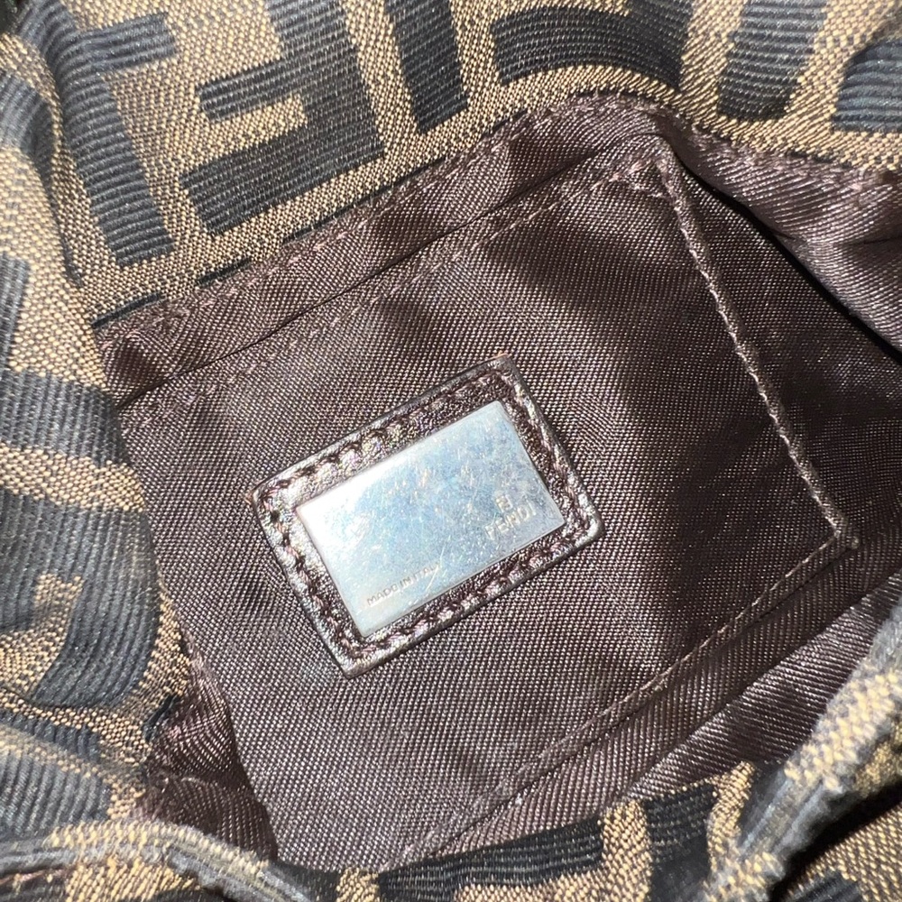 RARE Vintage Fendi Mini Mama Baguette in Brown and Black Logo Monogram Bag - Picture 9 of 13